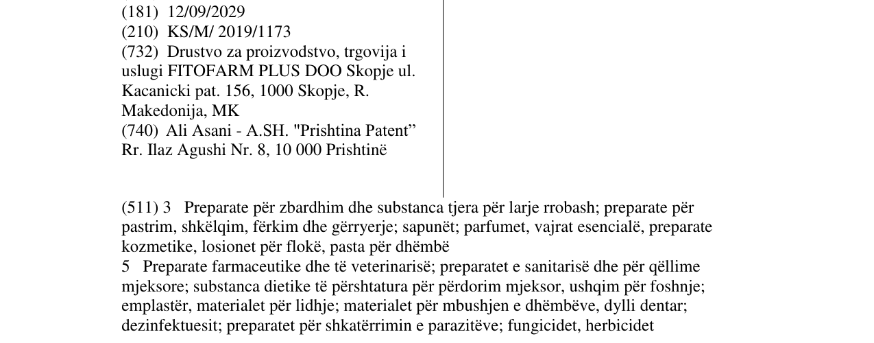 Zëri i markës VENOTON në buletin