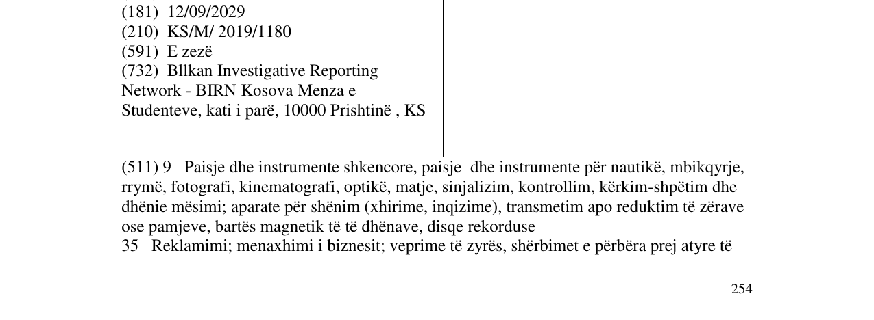 Zëri i markës Tym e Zjarr në buletin