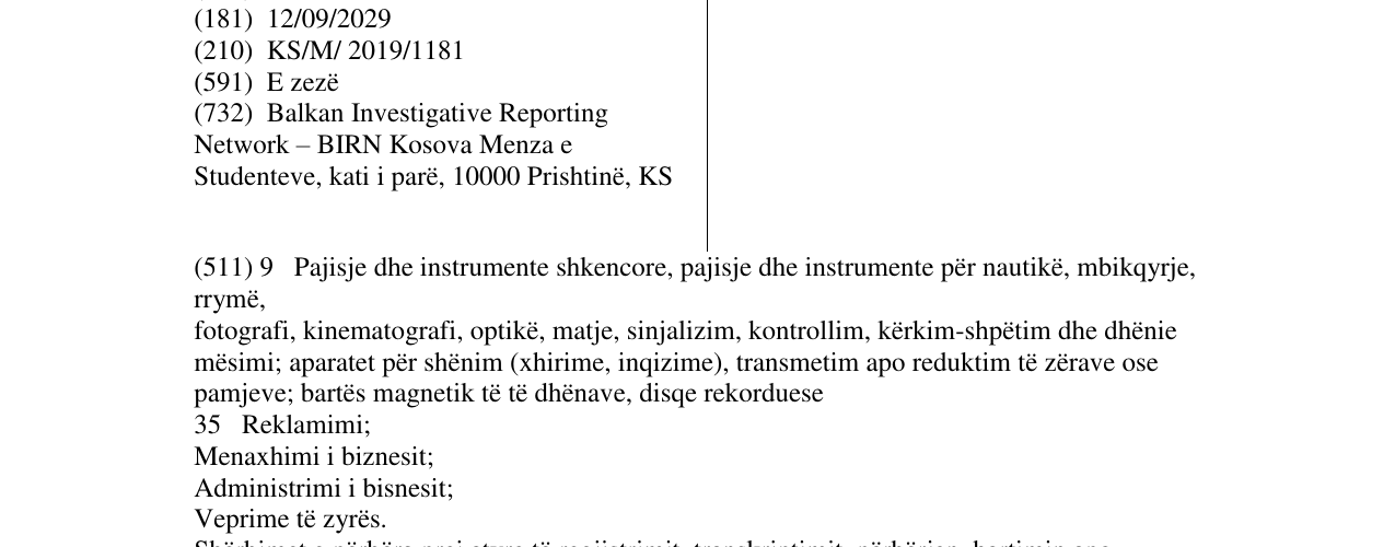 Zëri i markës Meftyre në buletin