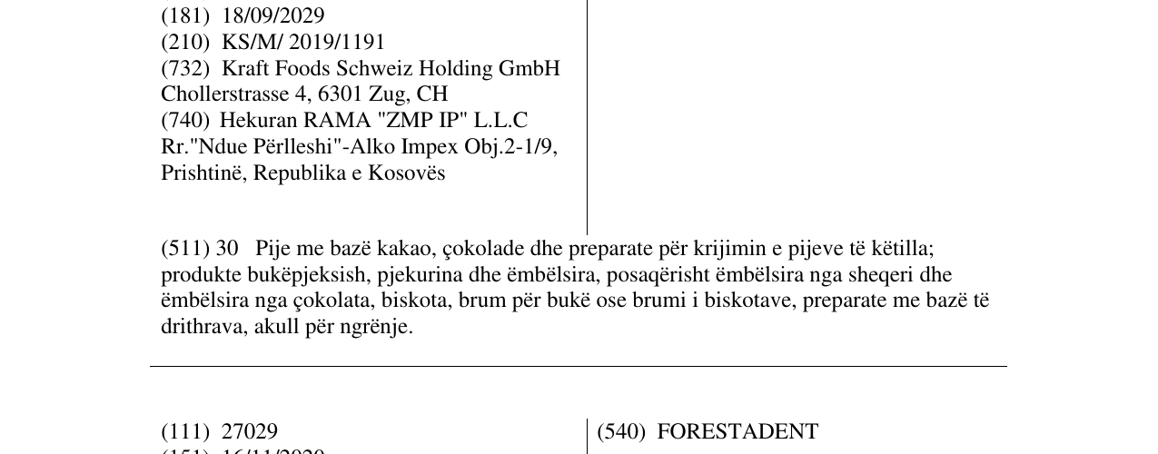 Zëri i markës CHAMPIOLADE në buletin