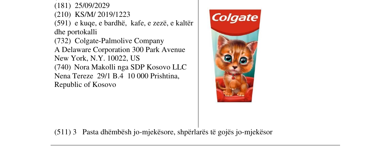 Zëri i markës Colgate në buletin