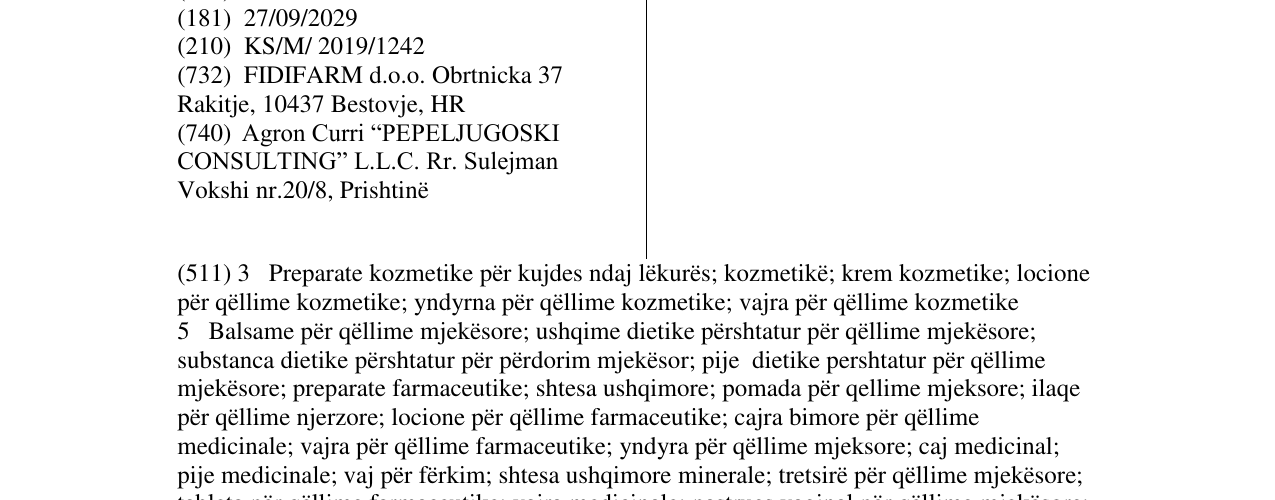 Zëri i markës Makulin në buletin