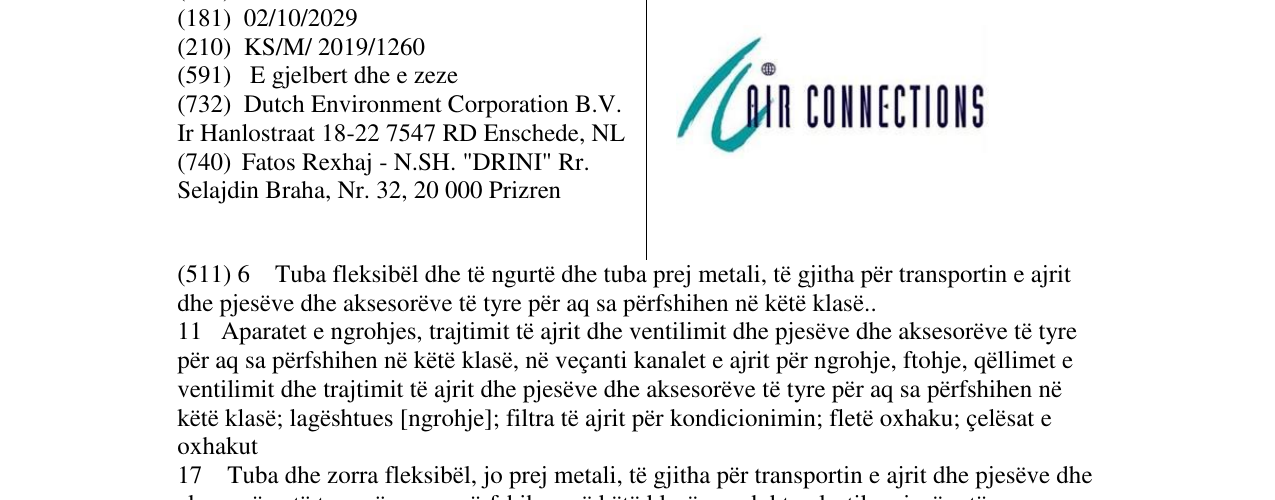 Zëri i markës AIR CONNECTIONS në buletin
