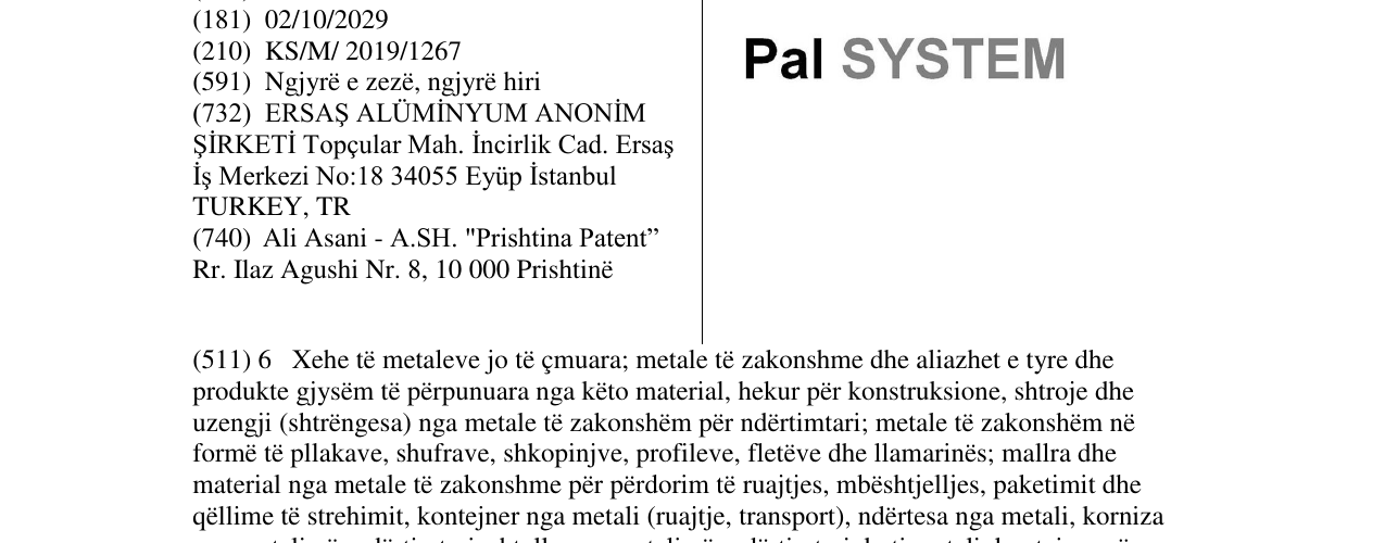 Zëri i markës Pal SYSTEM në buletin