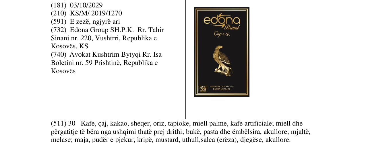 Zëri i markës edonaBrand në buletin