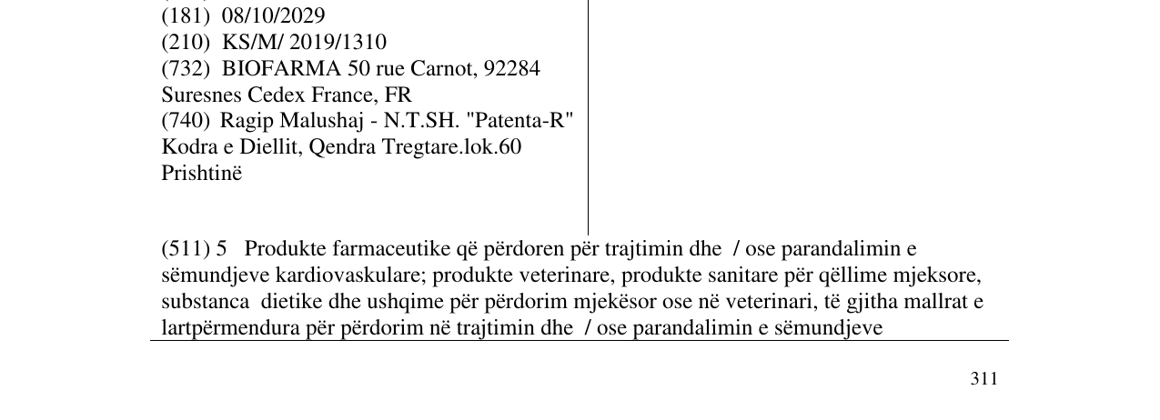 Zëri i markës EUVASCOR në buletin