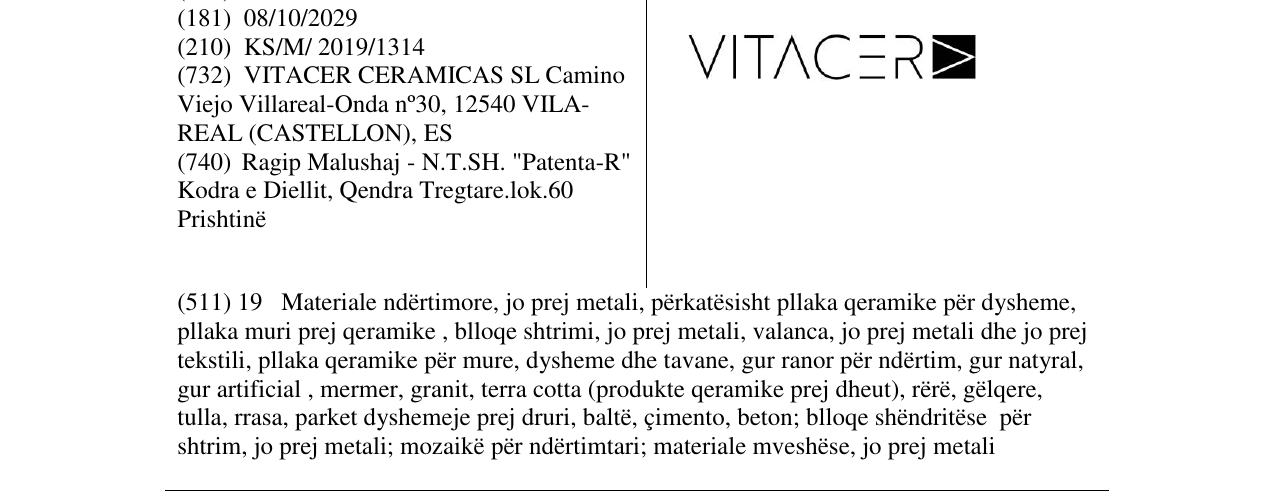 Zëri i markës VITACER në buletin