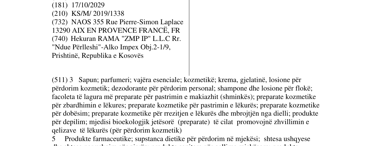 Zëri i markës SEBIUM në buletin