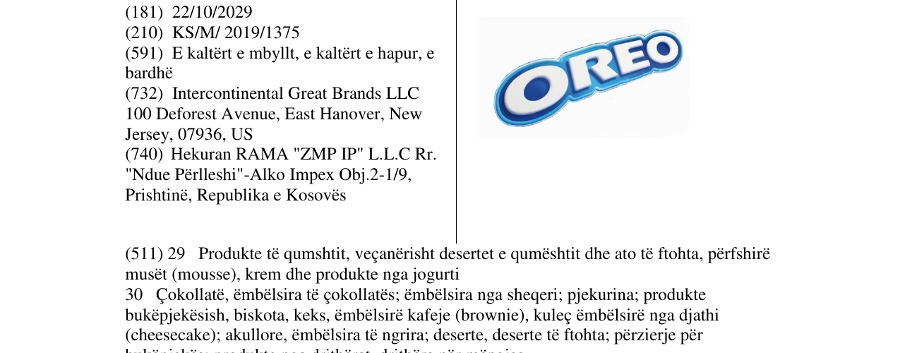 Zëri i markës OREO në buletin
