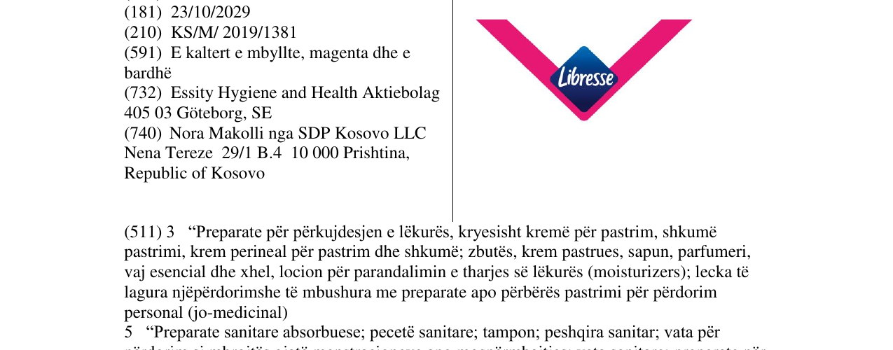Zëri i markës Libresse në buletin