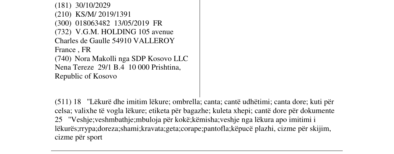 Zëri i markës VGM në buletin