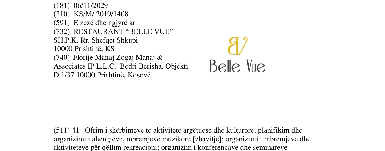 Zëri i markës Belle Vue në buletin