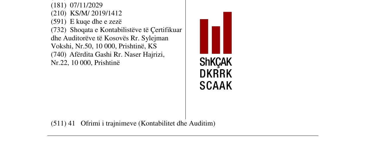 Zëri i markës SCAAK në buletin