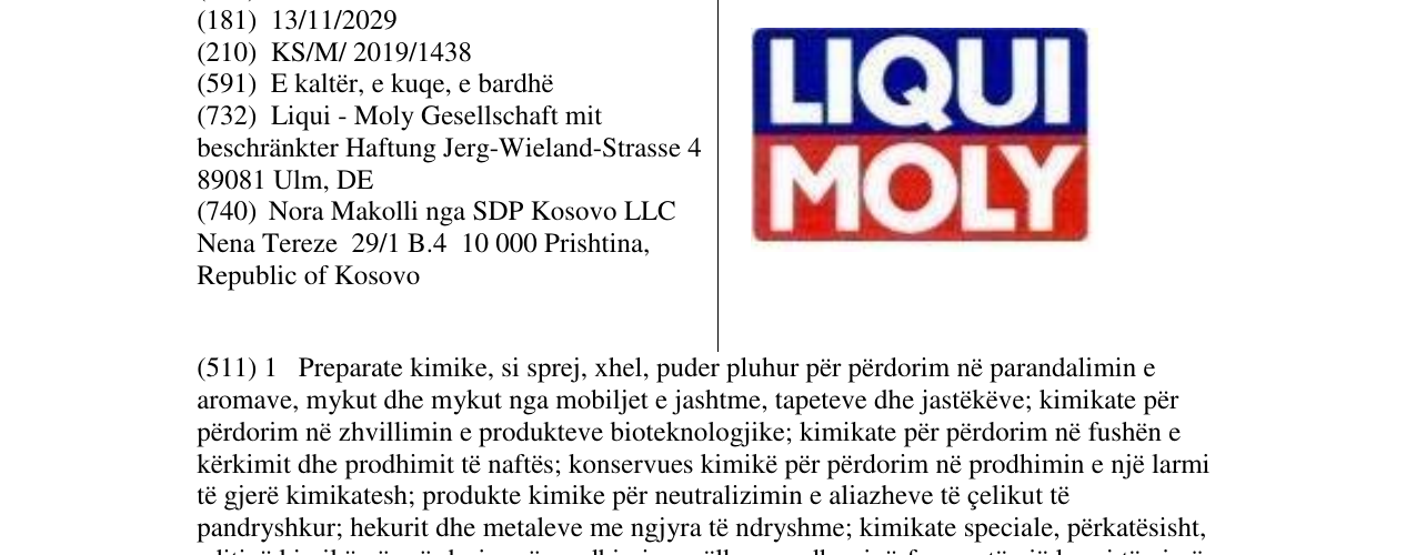Zëri i markës LIQUI MOLY në buletin