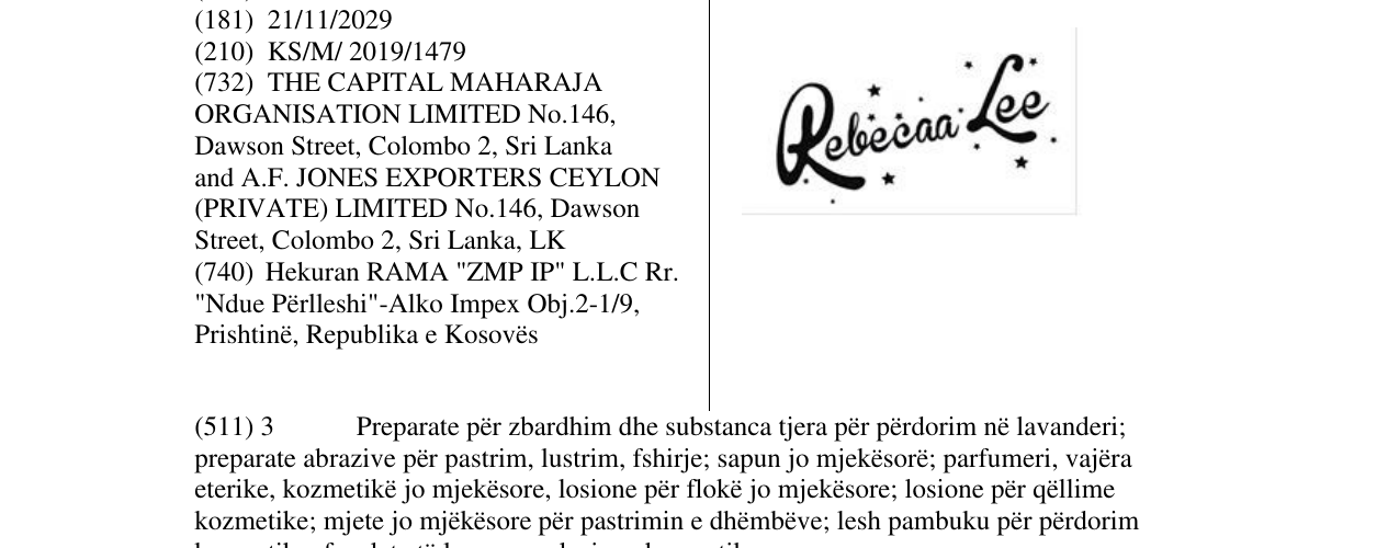Zëri i markës Rebeca Lee në buletin