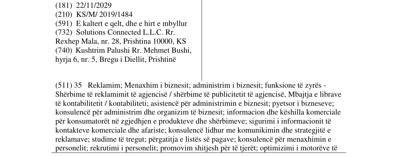 Zëri i markës SONNECTO në buletin