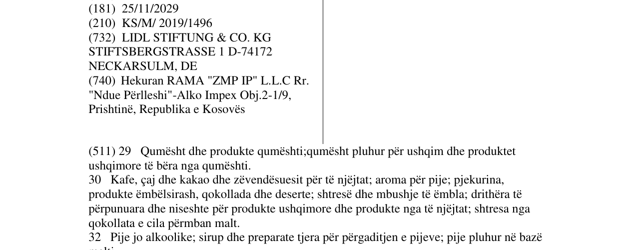 Zëri i markës malzina në buletin