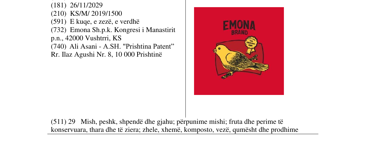 Zëri i markës EMONA BRAND në buletin