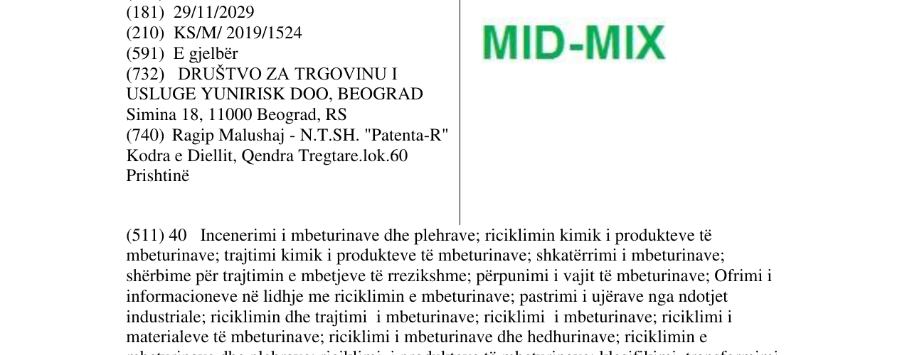 Zëri i markës MID-MIX në buletin