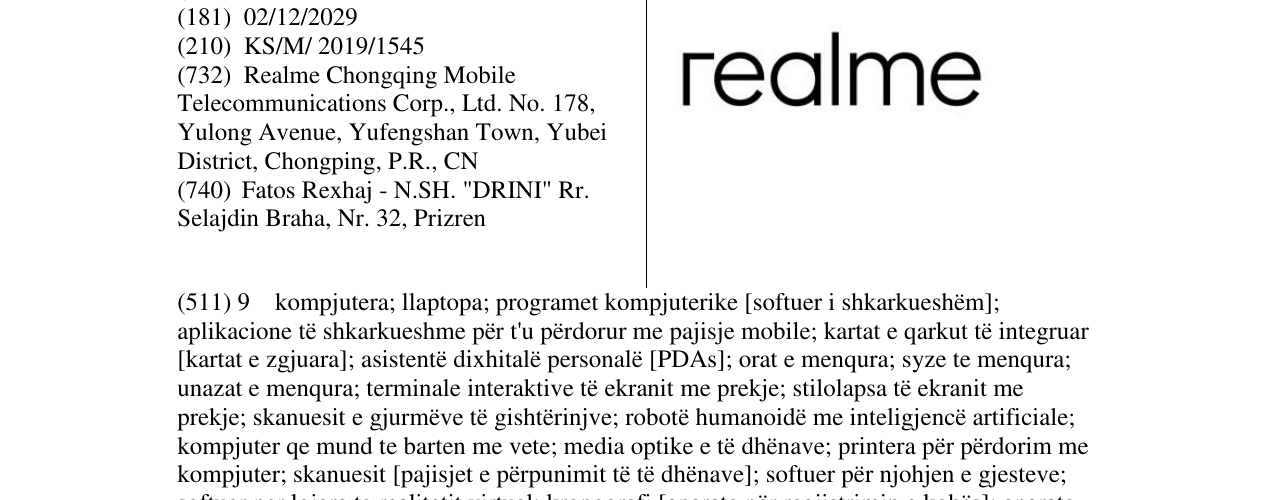 Zëri i markës realme në buletin