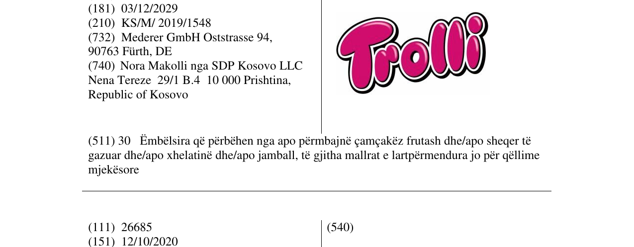 Zëri i markës Trolli në buletin