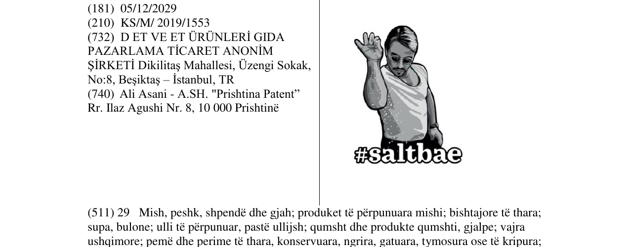 Zëri i markës saltbae në buletin