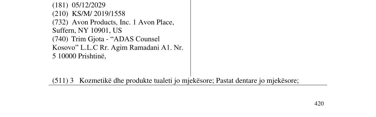 Zëri i markës AVON në buletin