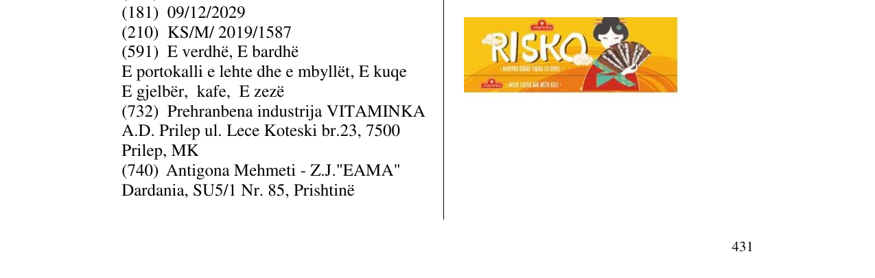 Zëri i markës RISKO në buletin
