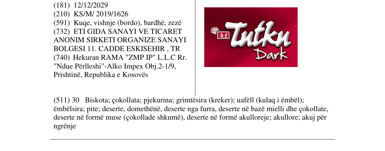Zëri i markës ETI TUTKU në buletin