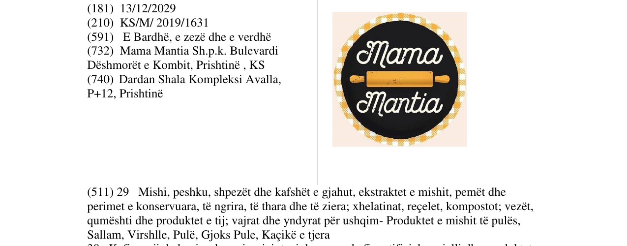 Zëri i markës mama mantia në buletin