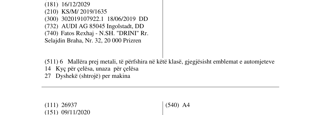 Zëri i markës A3 në buletin