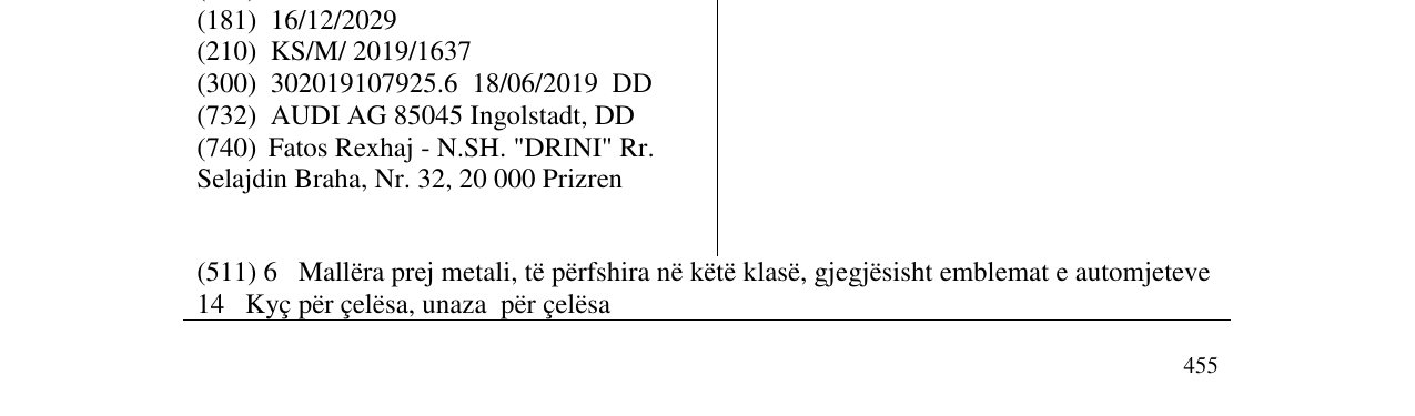 Zëri i markës A5 në buletin