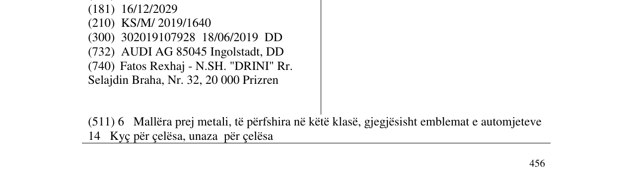 Zëri i markës A8 në buletin