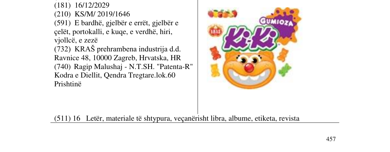 Zëri i markës Ki-Ki në buletin