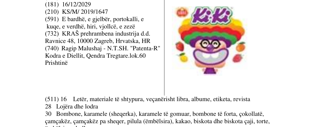 Zëri i markës Ki-Ki në buletin