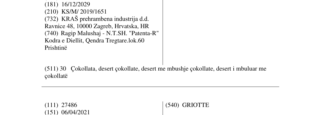 Zëri i markës FONTANA në buletin