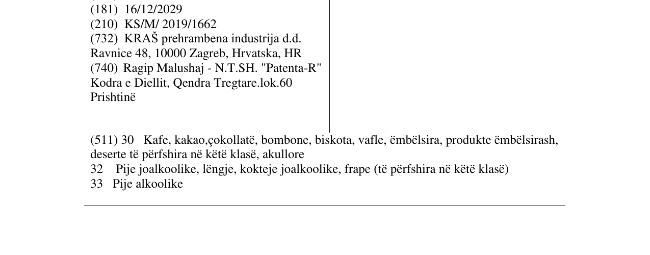Zëri i markës FRONDI në buletin