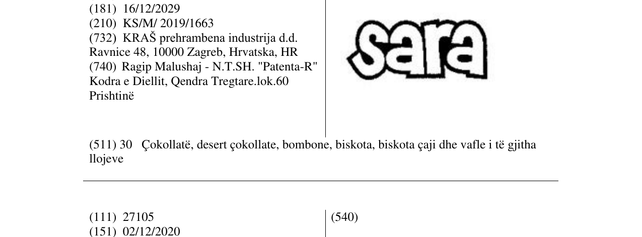 Zëri i markës sara në buletin
