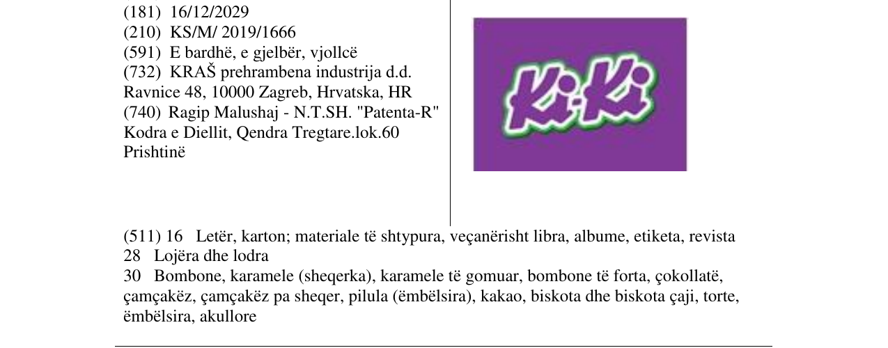 Zëri i markës KI-KI në buletin