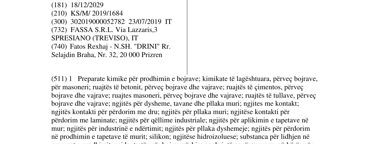 Zëri i markës FASSA në buletin