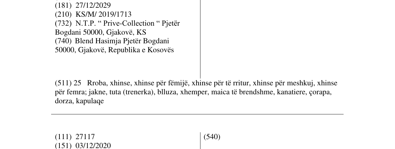 Zëri i markës Prive - Collection në buletin