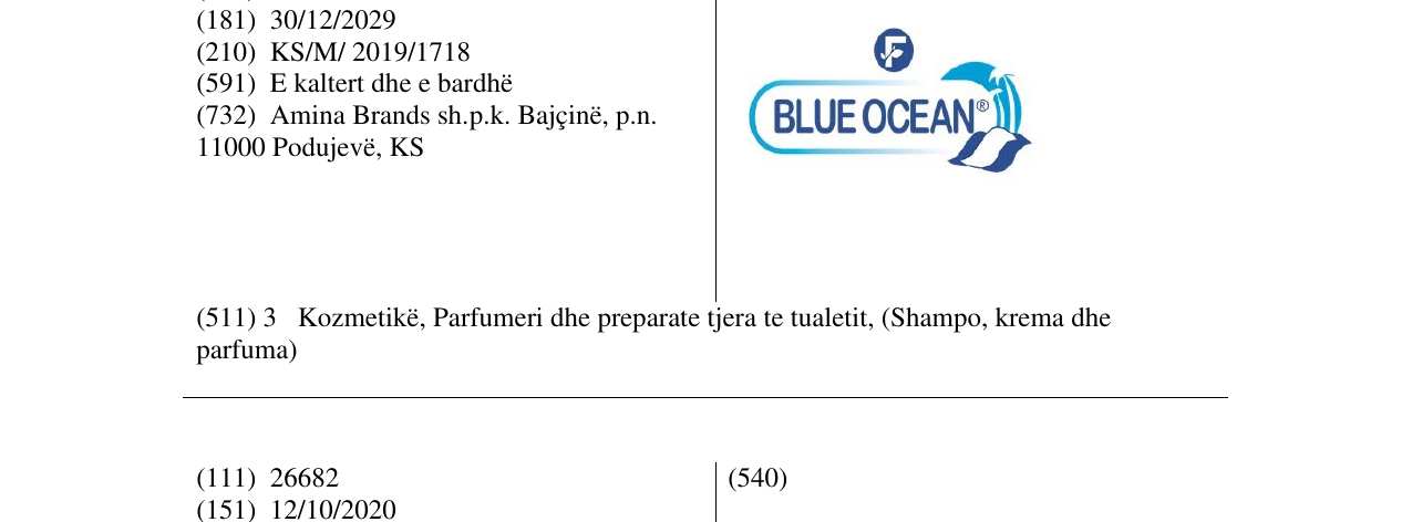 Zëri i markës BLUE OCEAN në buletin
