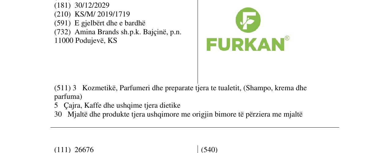 Zëri i markës FURKAN në buletin