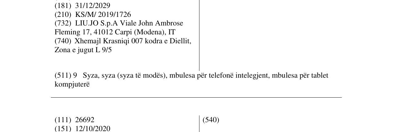 Zëri i markës LIU.JO në buletin