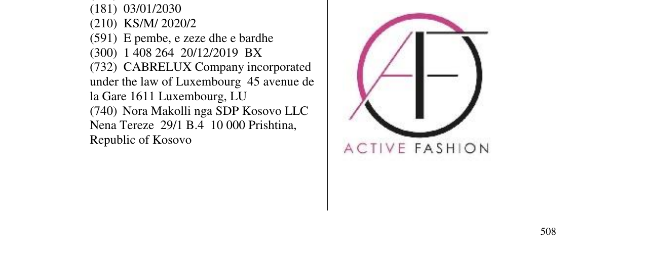 Zëri i markës ACTIVE FASHION në buletin