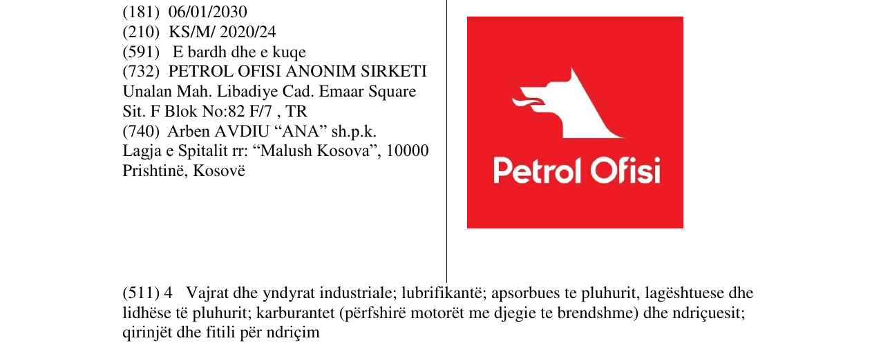 Zëri i markës Petrol Ofisi në buletin