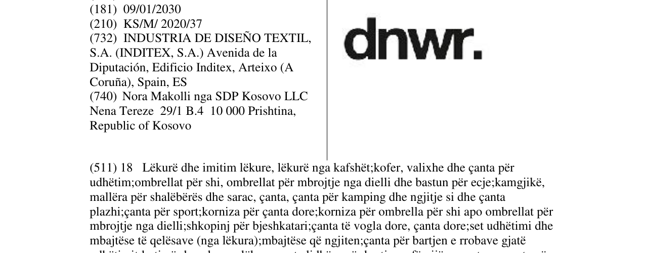 Zëri i markës dnwr. në buletin