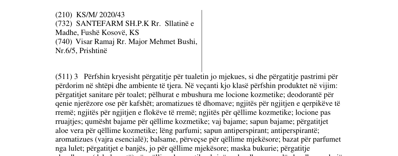 Zëri i markës SANTEFARM në buletin