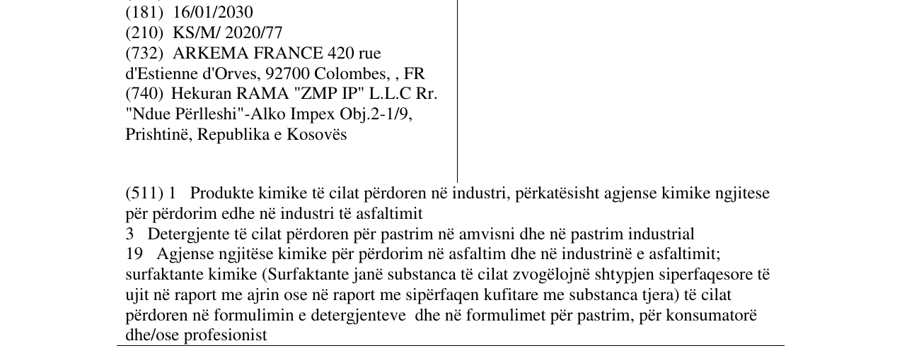 Zëri i markës DINORAM në buletin