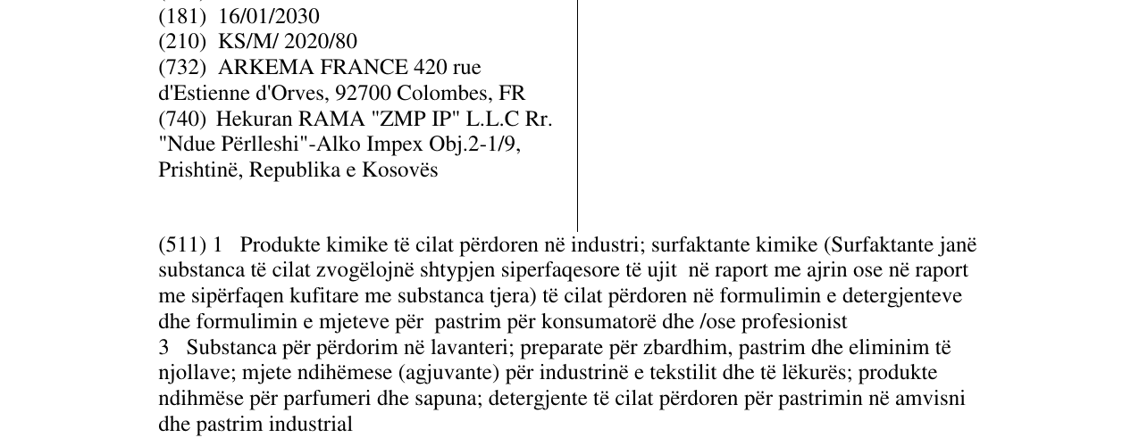 Zëri i markës ENSOLINE në buletin